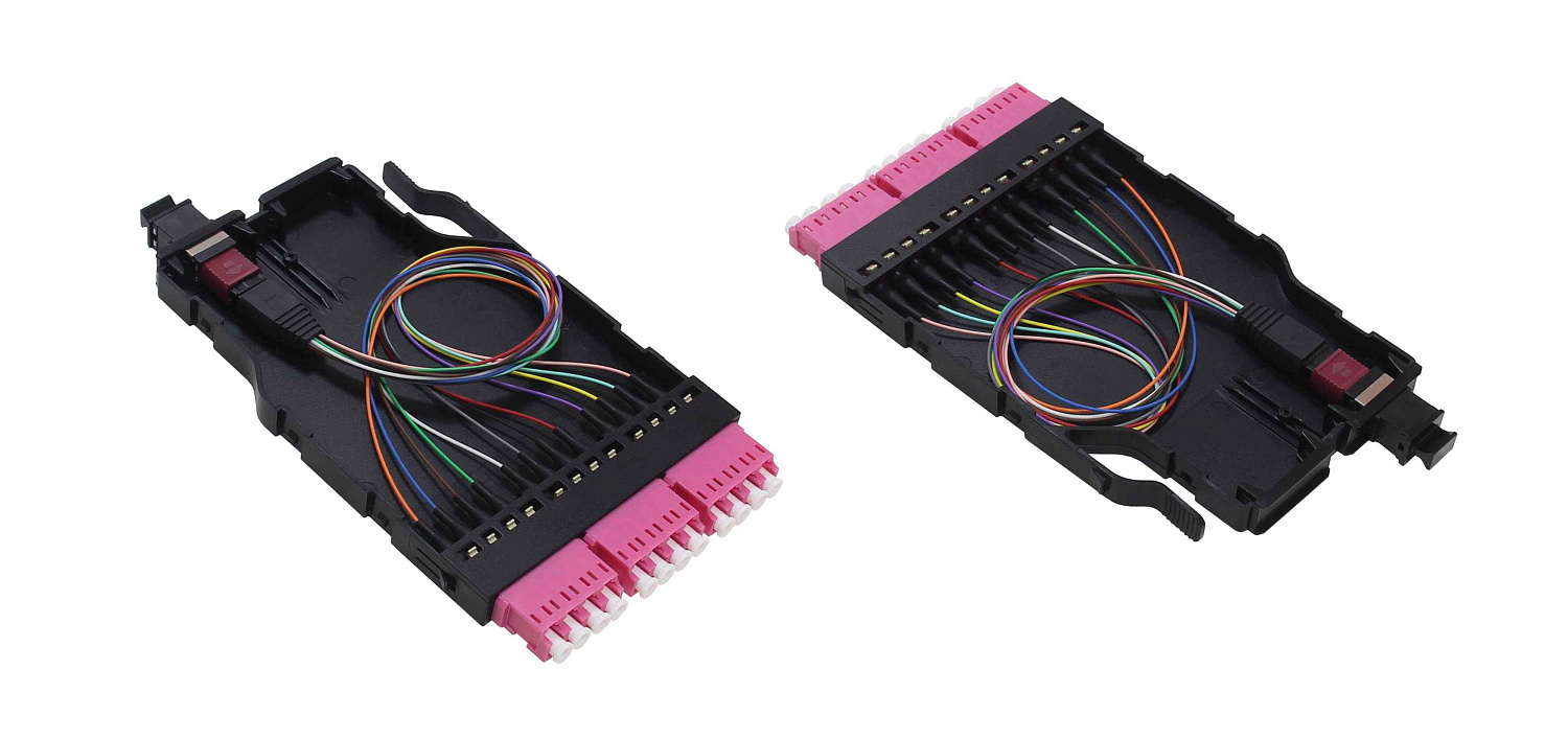 Оптическая кассета HD Fplus Вега под сварку, MM OM4, 12 волокон, 3QLC/UPC (маджента) FC-4HN-12Q3-XMG52